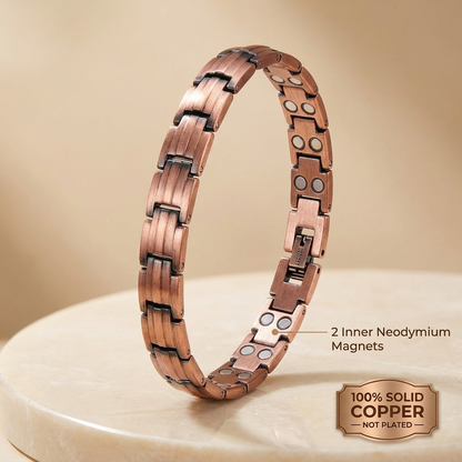 Ladies double magnetic copper bracelet